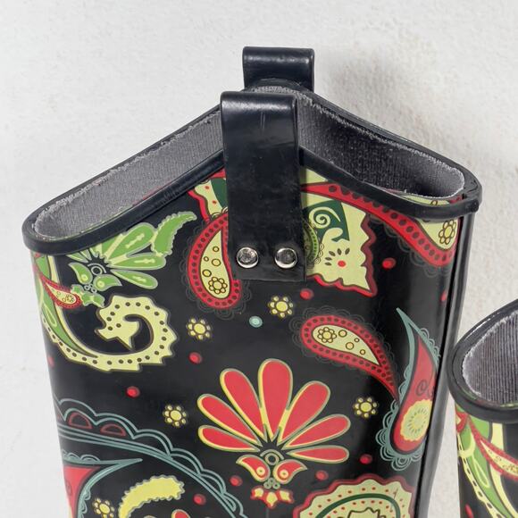 Nomad Yippy Paisley Psychedelic Western Wellies Rain Boot Women's 11 - Picture 14 of 16